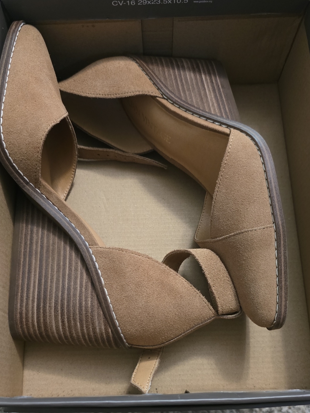 Crown Vintage Tan Suede Doriss Block Heel Sandals